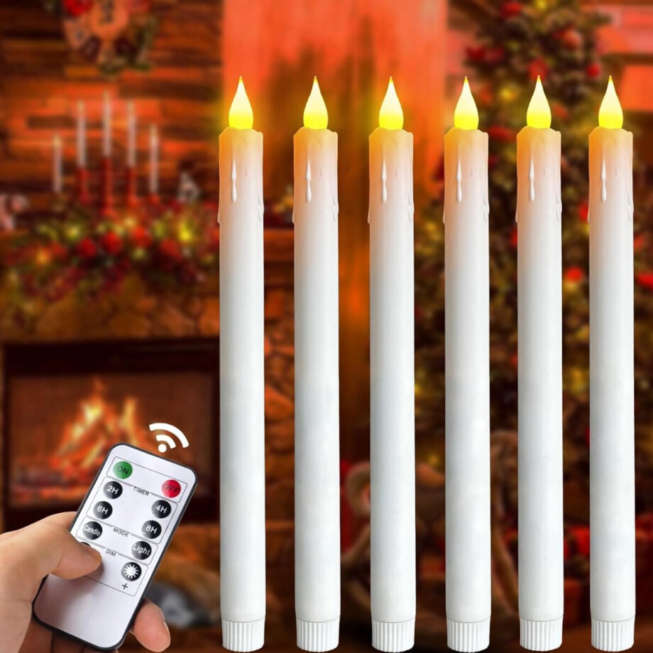 Led Kaarsen Met Afstandsbediening - Bewegende Vlam - Dimbaar - Wit afbeelding 1