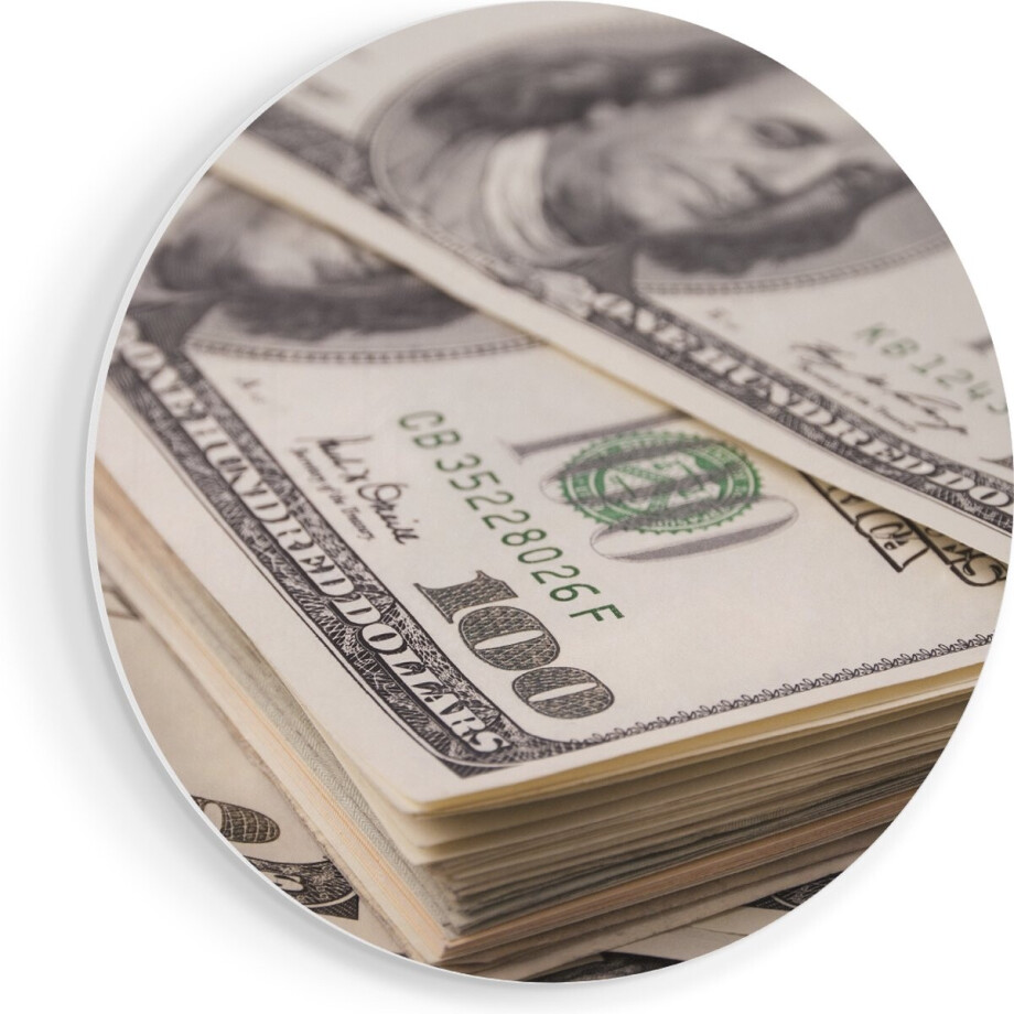 Artaza Forex Muurcirkel Dollar Geld Briefjes - 40x40 cm - Klein - Wandcirkel - Rond Schilderij - Wanddecoratie Cirkel Artaza Forex Muurcirkel Dollar Geld Briefjes - 40x40 cm - Klein - Wandcirkel - Rond Schilderij - Wanddecoratie Cirkel afbeelding 1