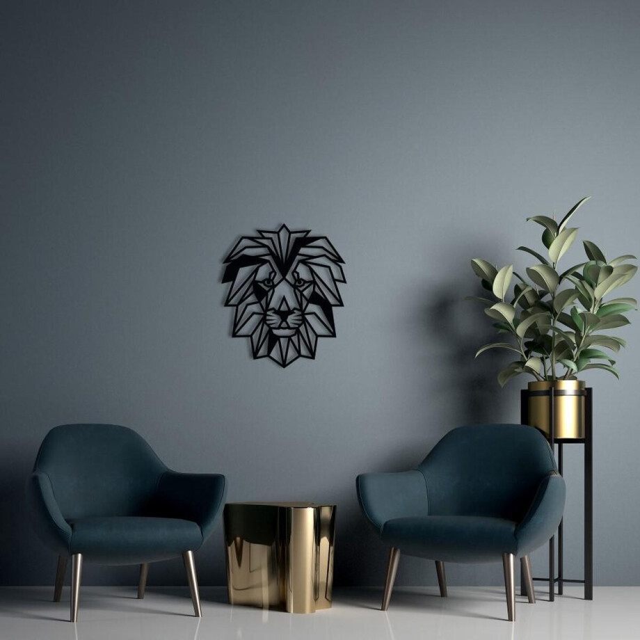 Houten Dierenkop • Houten Leeuw • Dierenkop Leeuw • Extra Groot • Zwart MDF • Houten Dier • Wandecoratie Houten Dierenkop • Houten Leeuw • Dierenkop Leeuw • Extra Groot • Zwart MDF • Houten Dier • Wandecoratie afbeelding 1