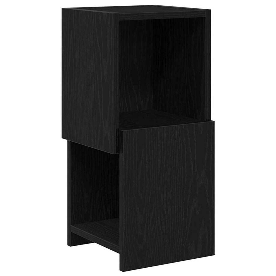 vidaXL - Hoekkast - Zwart - Eiken - 25,5x25x55cm - Bewerkt - hout afbeelding 1