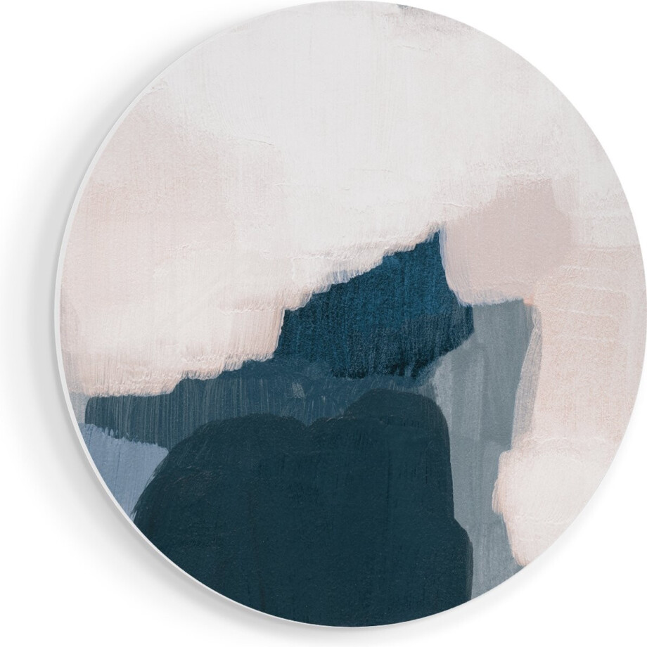 Artaza Forex Muurcirkel Abstracte Kunst Handgeschilderd - 70x70 cm - Wandcirkel - Rond Schilderij - Wanddecoratie Cirkel - Muurdecoratie afbeelding 1