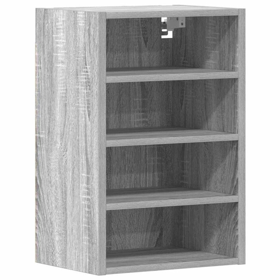 vidaXL - Bovenkast - Riga - 40x29,5x60 - cm - bewerkt - hout - grijs - sonoma - eikenkleurig afbeelding 1