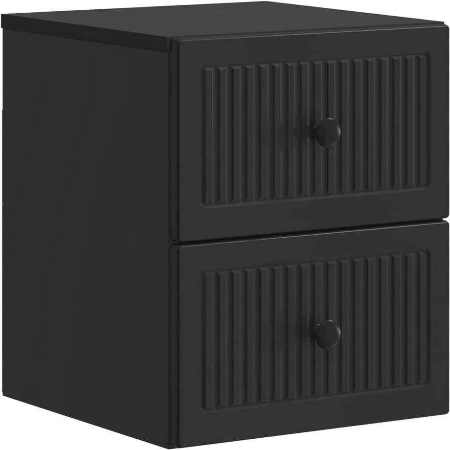 vidaXL - Muurbevestigde - Nachttafel - Zwart - 33 - x - 34,5 - x - 40 - cm - Bewerkt - hout afbeelding 1