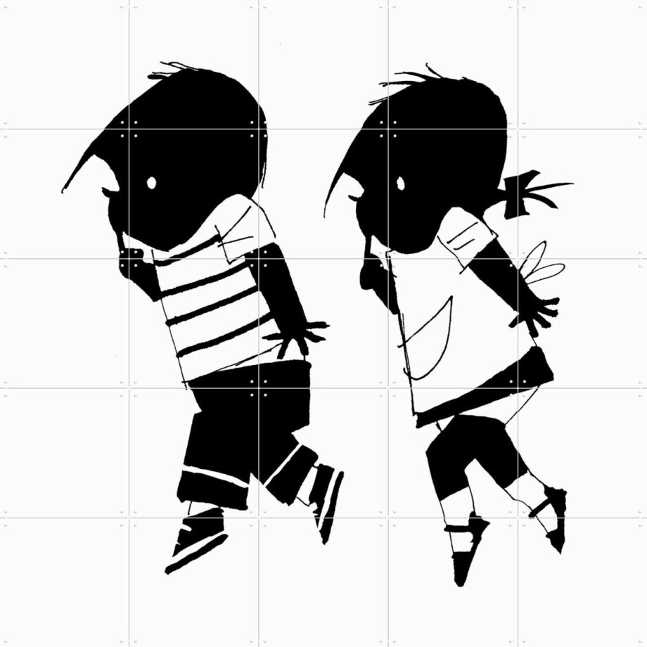 IXXI Samen, Fiep Westendorp - 100 x 100 cm - Gratis ophangtool - Grote wanddecoratie en posters - Line art, Illustraties, Speels, Babykamer afbeelding 1