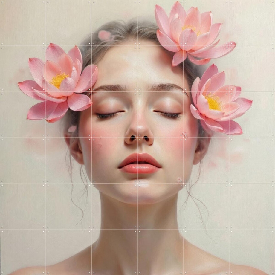 IXXI Pink Reverie, IXXI Studio - 120 x 120 cm - Gratis ophangtool - Grote wanddecoratie en posters - Fantasierijk, Surrealisme, Trap, Slaapkamer afbeelding 1