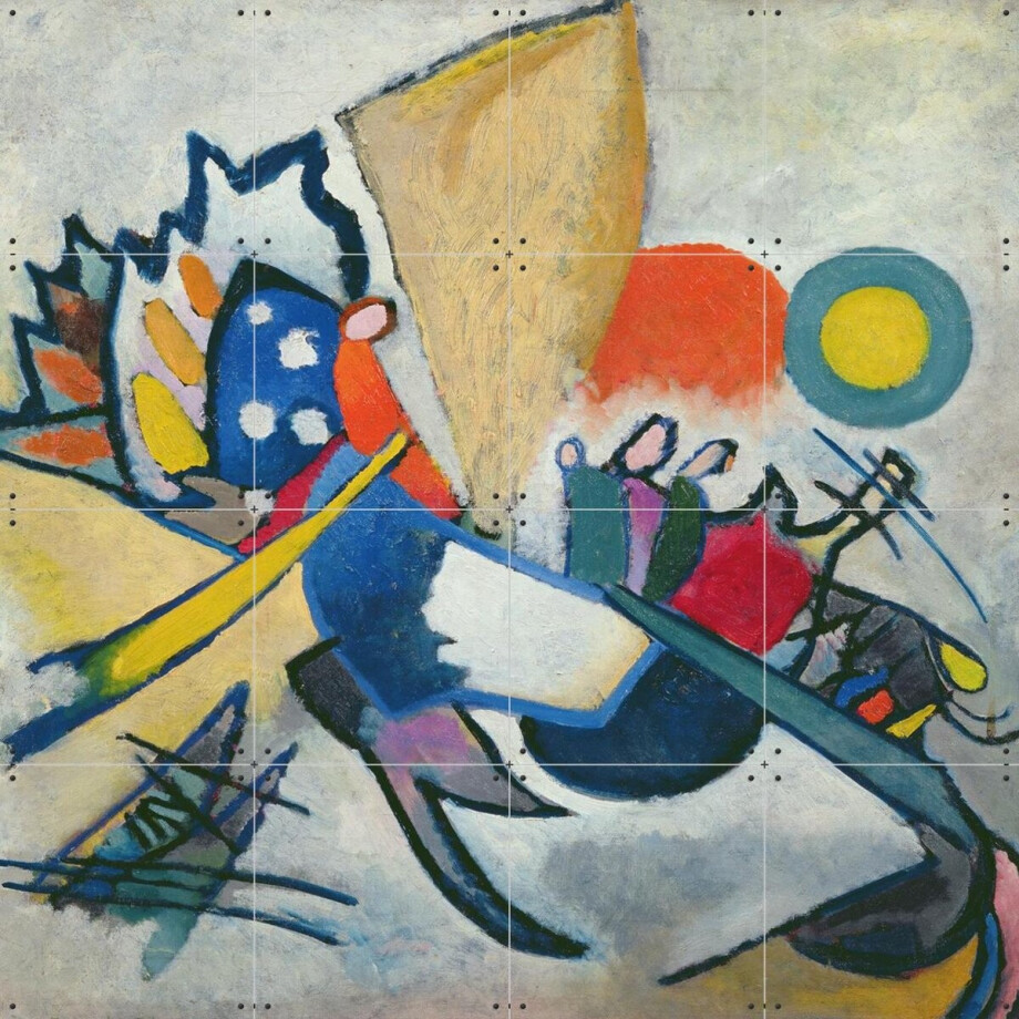 IXXI Improvisation 209, Kandinsky & Bridgeman Images - 80 x 80 cm - Gratis ophangtool - Grote wanddecoratie en posters - Klassiek, Kleurrijk afbeelding 1