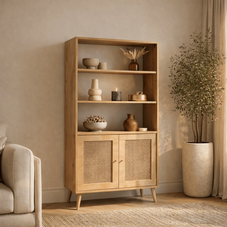 Boekenkast Hazeran Eik Beukenhout 40x90x158 cm afbeelding 1