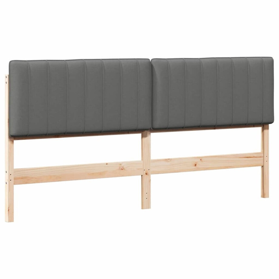vidaXL - Gestoffeerd - hoofdbord - met - hoofdeinde - Bruin - en - Lichtgrijs - 180 - cm vidaXL - Gestoffeerd - hoofdbord - met - hoofdeinde - Bruin - en - Lichtgrijs - 180 - cm afbeelding 1