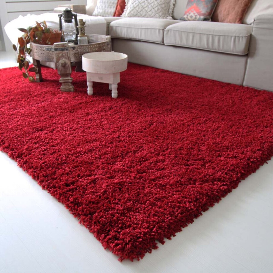 Hoogpolig vloerkleed shaggy Royal 5cm hoogte - rood 60x110 cm Hoogpolig vloerkleed shaggy Royal 5cm hoogte - rood 60x110 cm afbeelding 1