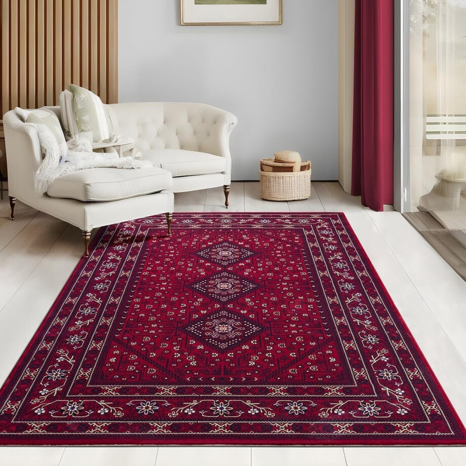 Flycarpets Klassiek Rood Vloerkleed Alcon - Oosters motief - Perzisch Tapijt - Woonkamer - 240x340 cm afbeelding 1