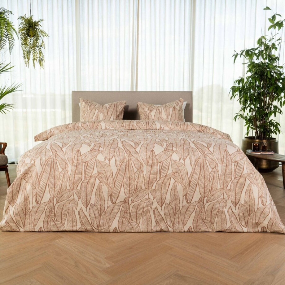 Kayori Kimora Dekbedovertrek Katoen - 260x200-220 +2 slopen - Zacht & Ademend - Lits-jumeaux - Naturel Kayori Kimora Dekbedovertrek Katoen - 260x200-220 +2 slopen - Zacht & Ademend - Lits-jumeaux - Naturel afbeelding 1