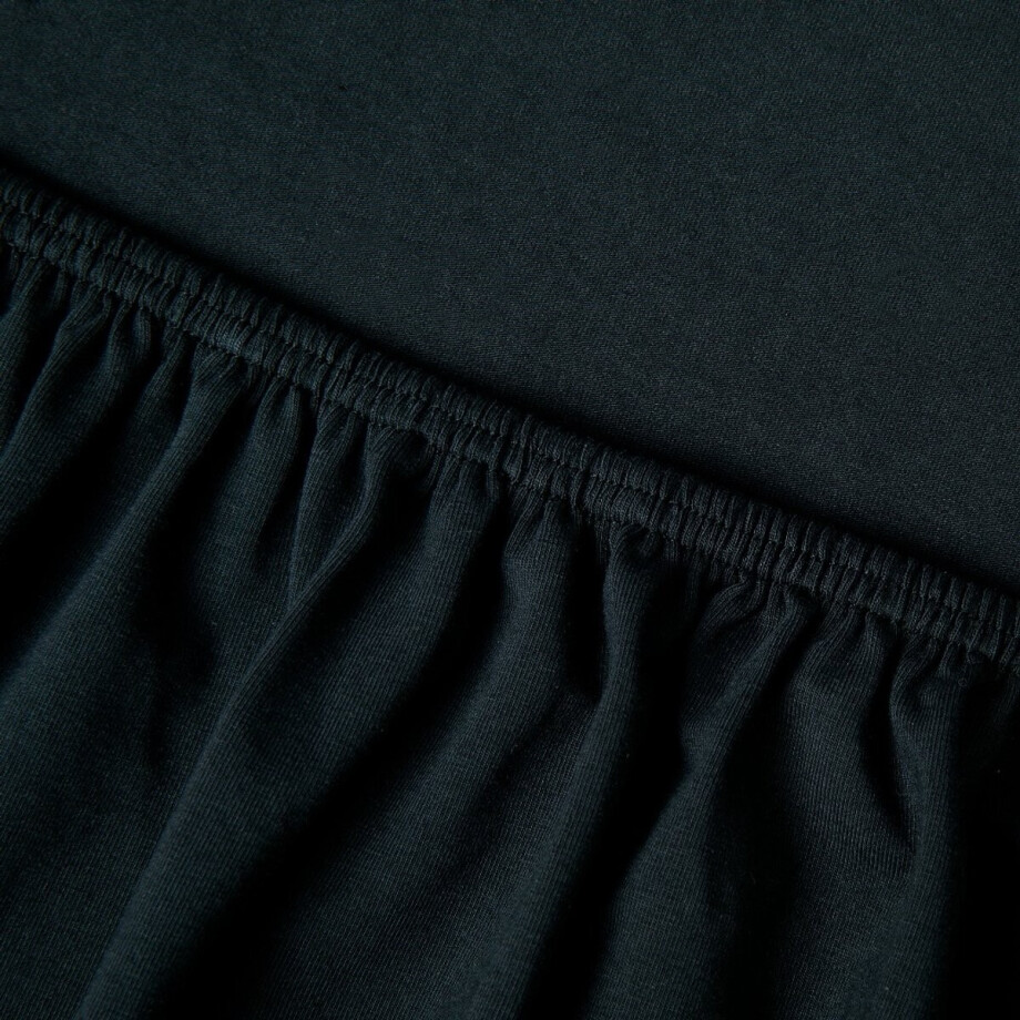 Kayori Saiko Topper Hoeslaken Premium Jersey - 80-100x200-220cm - Matrasdikte 12 cm - Biologisch Katoen - Zwart afbeelding 1