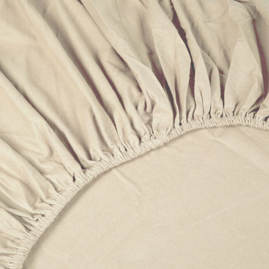 Kayori Showa Hoeslaken Flanel - 140x200cm - Matrasdikte 35 cm - Rondom Elastiek - Offwhite afbeelding 1