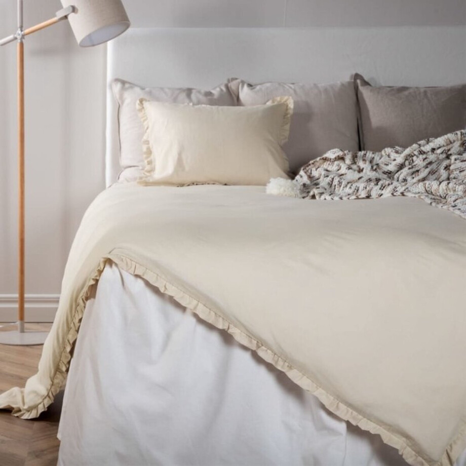 Venture Home Dekbedovertrek Lias 200x150 cm katoen beige afbeelding 1