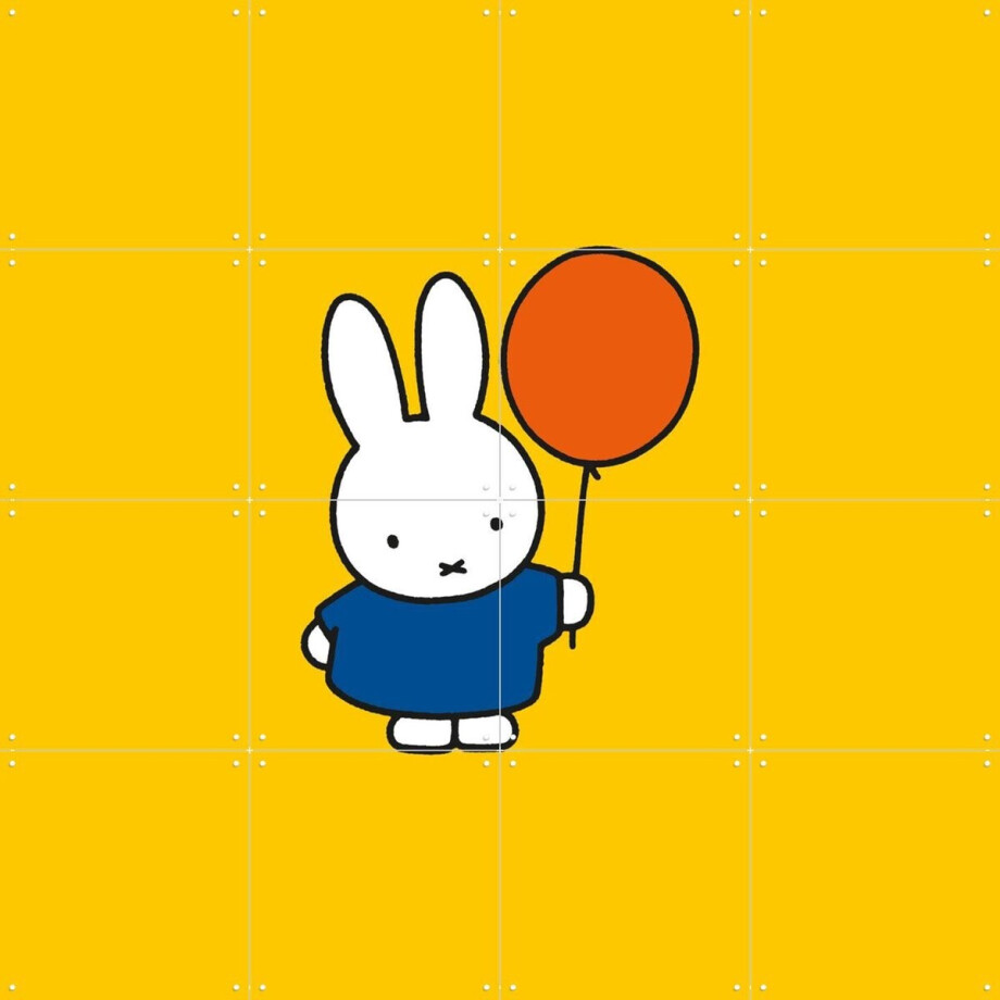 IXXI Nijntje Ballon, Nijntje - 80 x 80 cm - Gratis ophangtool - Grote wanddecoratie en posters - Speels, Cartoonesk, Kleurrijk, Illustraties afbeelding 1