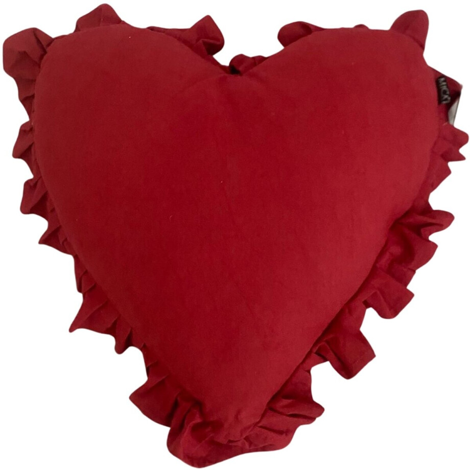 Mica Sierkussen Hart Rood 50x45x10 cm – Decoratief Hartvormig Kussen – Zacht & Romantisch afbeelding 1