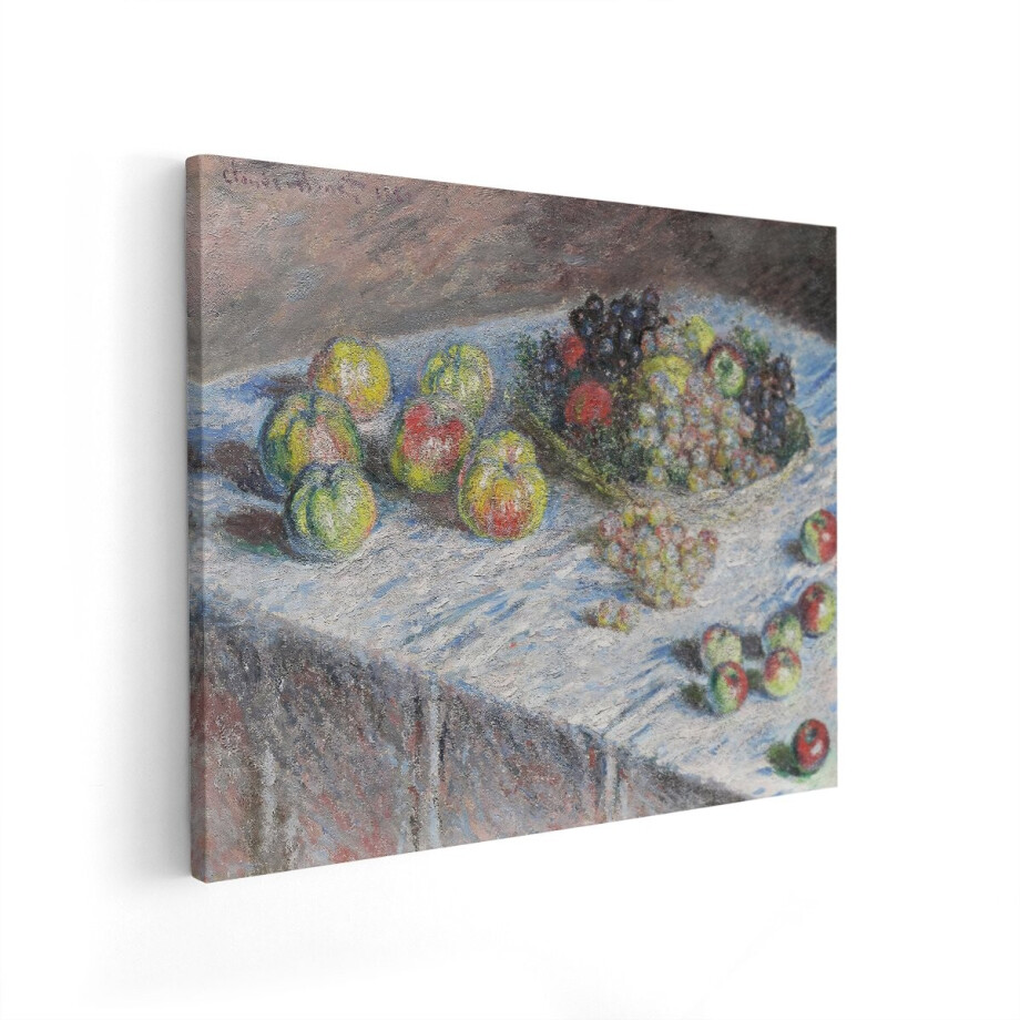 Artaza Canvas Schilderij Stilleven Monet - 100x80 cm - Wanddecoratie Appels En Druiven - Muurdecoratie Klassiek Schilderij - Decoratie Fruit Artaza Canvas Schilderij Stilleven Monet - 100x80 cm - Wanddecoratie Appels En Druiven - Muurdecoratie Klassiek Schilderij - Decoratie Fruit afbeelding 1
