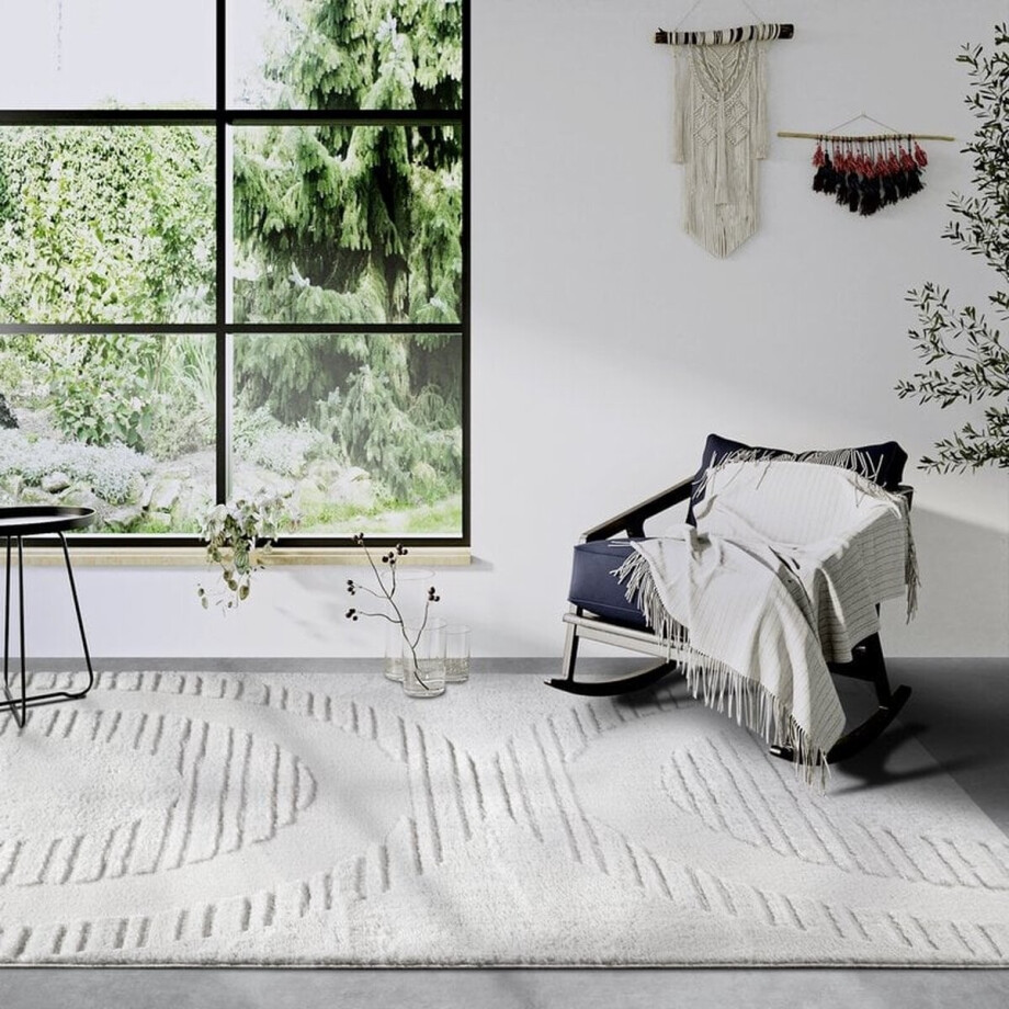 Flycarpets Gallery Bartoux Japandi Vloerkleed Crème - 200x280 cm - Hoogpolig Tapijt Flycarpets Gallery Bartoux Japandi Vloerkleed Crème - 200x280 cm - Hoogpolig Tapijt afbeelding 1