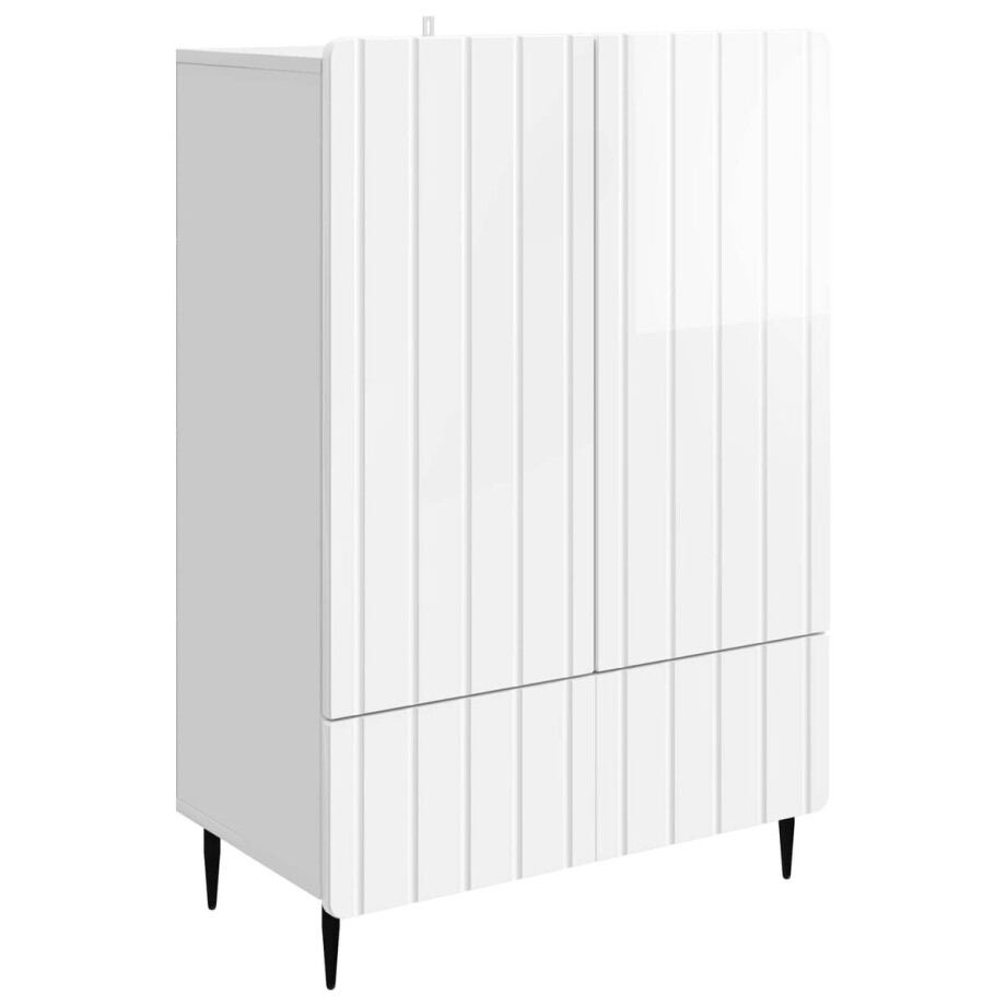 vidaXL - Dressoir - Hoogglans - Wit - 66 - x - 34,5 - x - 97 - cm - Bewerkt - hout vidaXL - Dressoir - Hoogglans - Wit - 66 - x - 34,5 - x - 97 - cm - Bewerkt - hout afbeelding 1