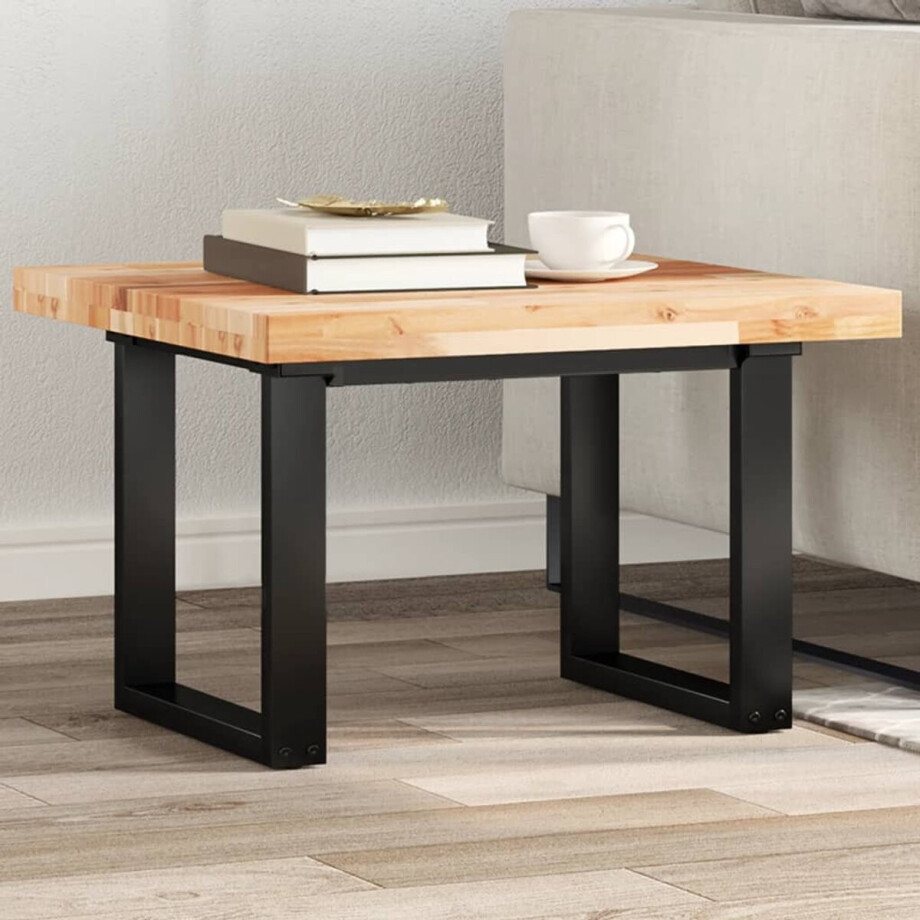 The Living Store Tafelblad vierkant 60x60x4 cm massief acaciahout - Houten Tafelblad - Acacia Tafelblad - Tweedehands Tafelblad - Vintage Tafelblad - Eetkamertafel Blad afbeelding 1