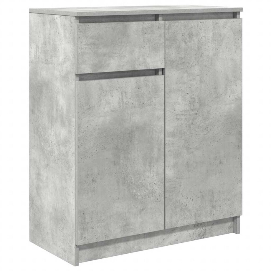 vidaXL - Dressoir - met - lade - 71x35x84 - cm - spaanplaat - betongrijs afbeelding 1