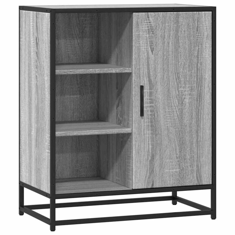 vidaXL - Dressoir - 62x35x76 - cm - bewerkt - hout - grijs - sonoma - eikenkleurig vidaXL - Dressoir - 62x35x76 - cm - bewerkt - hout - grijs - sonoma - eikenkleurig afbeelding 1