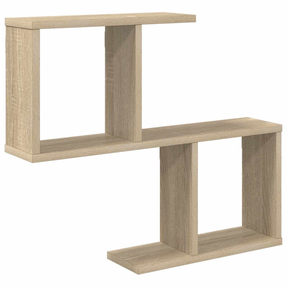 vidaXL - Wandplank - Sonoma - Eiken - 60 - x - 12 - x - 50,5 - cm - Bewerkt - hout afbeelding 