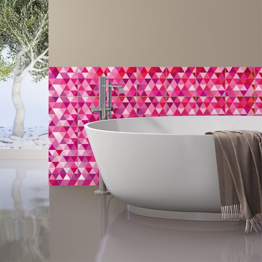 Zelfklevende muurtegelstickers voor keuken en badkamer - 60 Scandinavische cementtegelstickers, Baltisch roze - 60 stickers, 20x20 cm Zelfklevende muurtegelstickers voor keuken en badkamer - 60 Scandinavische cementtegelstickers, Baltisch roze - 60 stickers, 20x20 cm afbeelding 1