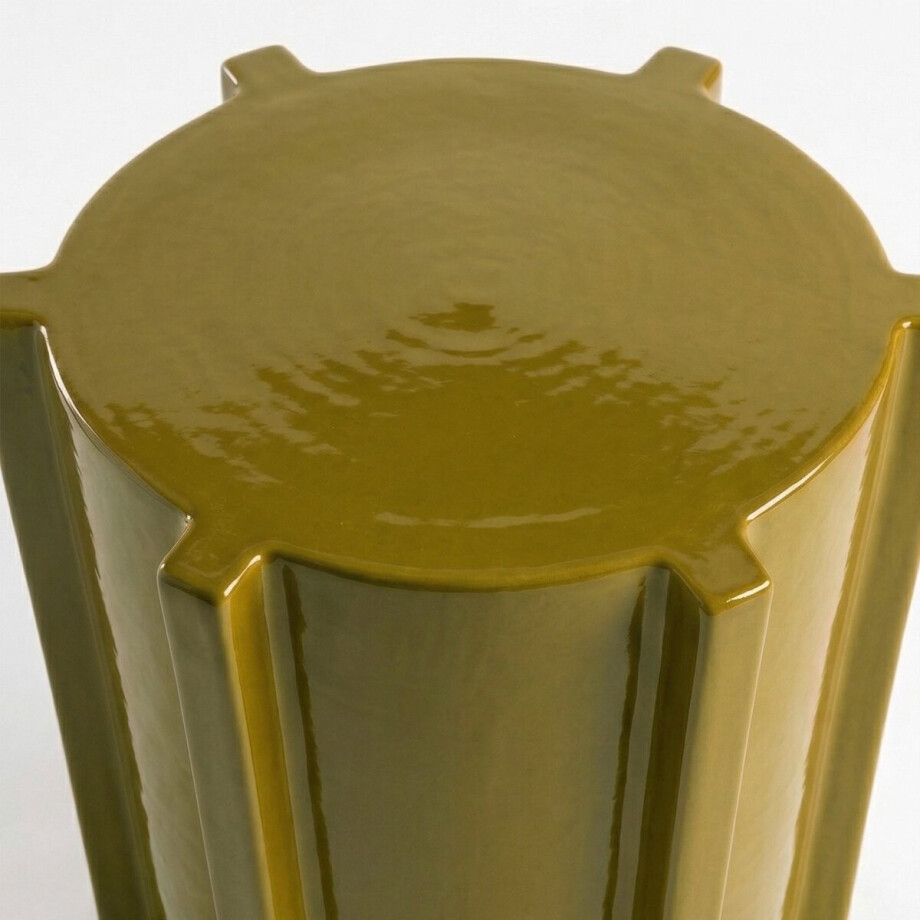 Bijzettafel Avion Oker Rond MDF - Voorgemonteerd Bijzettafel Avion Oker Rond MDF - Voorgemonteerd afbeelding 1