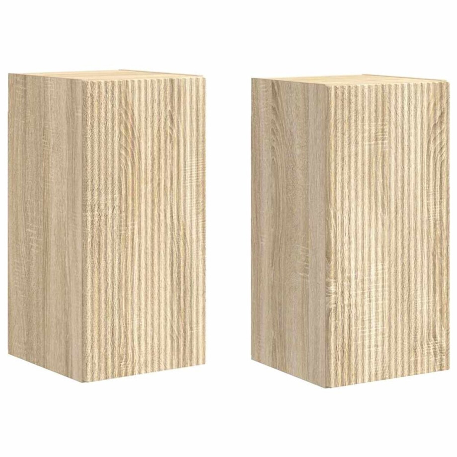 vidaXL - TV - Wandkast - 2 - st - Sonoma - Bewerkt - hout vidaXL - TV - Wandkast - 2 - st - Sonoma - Bewerkt - hout afbeelding 1