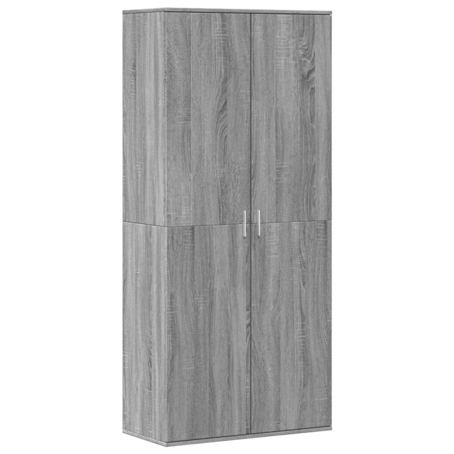 vidaXL - Schoenenkast - 80x39x178 - cm - bewerkt - hout - grijs - sonoma - eikenkleur afbeelding 1