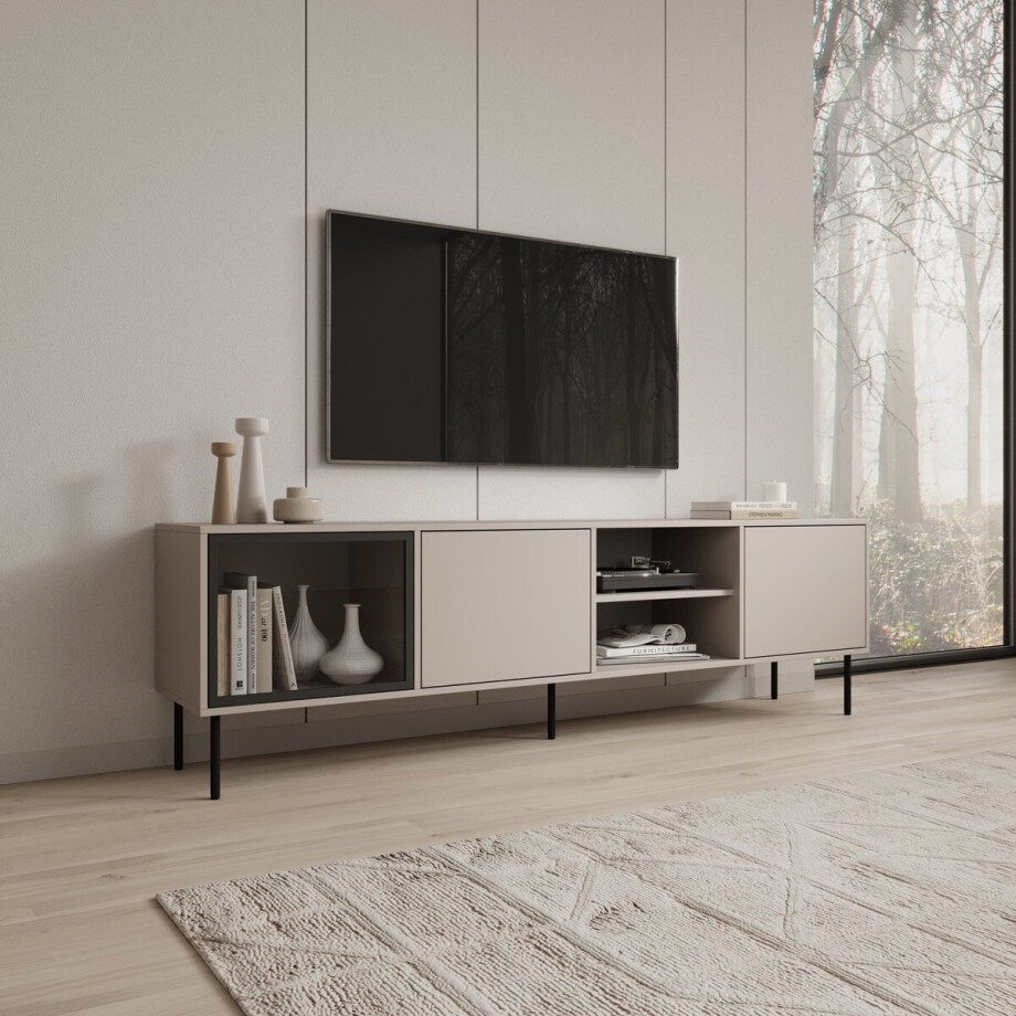 Meubella - Dimora - TV-Meubel - Beige - 201x40x60 cm afbeelding 1