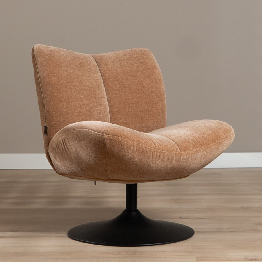 Bronx71® Draaifauteuil Lise chenille terracotta afbeelding 1