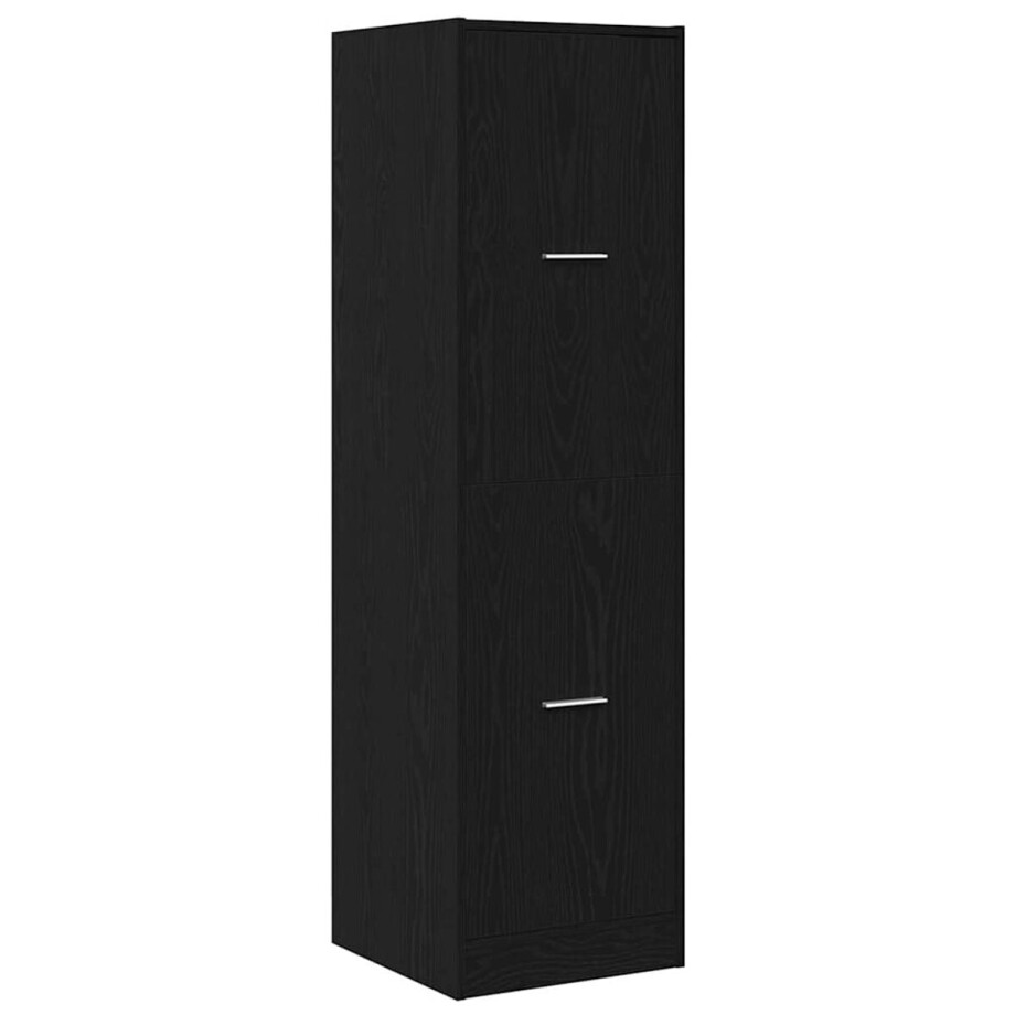 vidaXL - Apothekerskast - Zwart - eiken - 40 - x - 41 - x - 144.5 - cm - Bewerkt - hout afbeelding 1