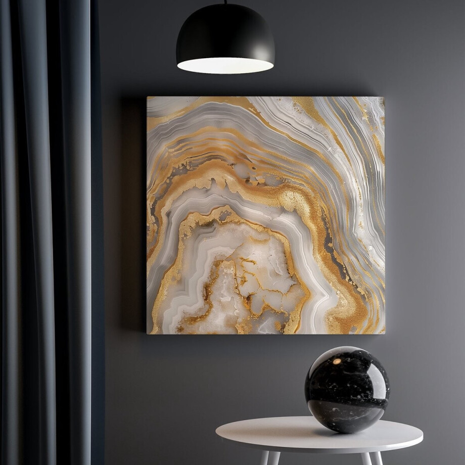 Artaza Canvas Schilderij Marmer Goud - 30x30 cm - Klein - Muurdecoratie Abstract - Wanddecoratie Woonkamer - Kamer Accessoires Artaza Canvas Schilderij Marmer Goud - 30x30 cm - Klein - Muurdecoratie Abstract - Wanddecoratie Woonkamer - Kamer Accessoires afbeelding 1