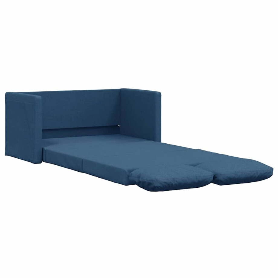 vidaXL - Slaapbank - vloermodel - 2-in-1 - 112x174x55 - cm - stof - blauw afbeelding 1