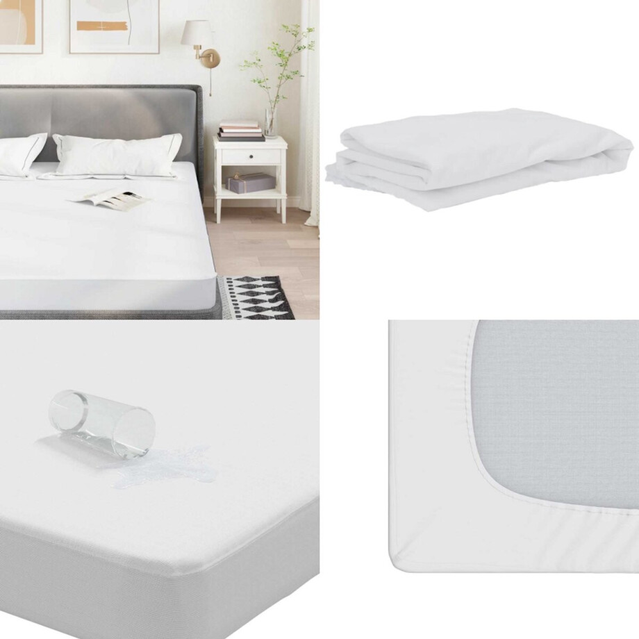 vidaXL Matrasbeschermer waterdicht 180x200 cm wit - Matrasbeschermer - Matrasbeschermers - Waterdichte Matrasbeschermer - Laken vidaXL Matrasbeschermer waterdicht 180x200 cm wit - Matrasbeschermer - Matrasbeschermers - Waterdichte Matrasbeschermer - Laken afbeelding 1