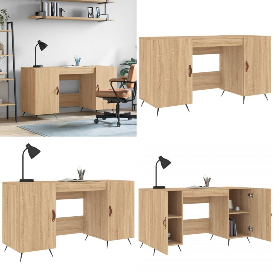 vidaXL Bureau 140x50x75 cm bewerkt hout sonoma eikenkleurig - Bureau - Bureaus - Schrijftafel - Buro vidaXL Bureau 140x50x75 cm bewerkt hout sonoma eikenkleurig - Bureau - Bureaus - Schrijftafel - Buro afbeelding 1