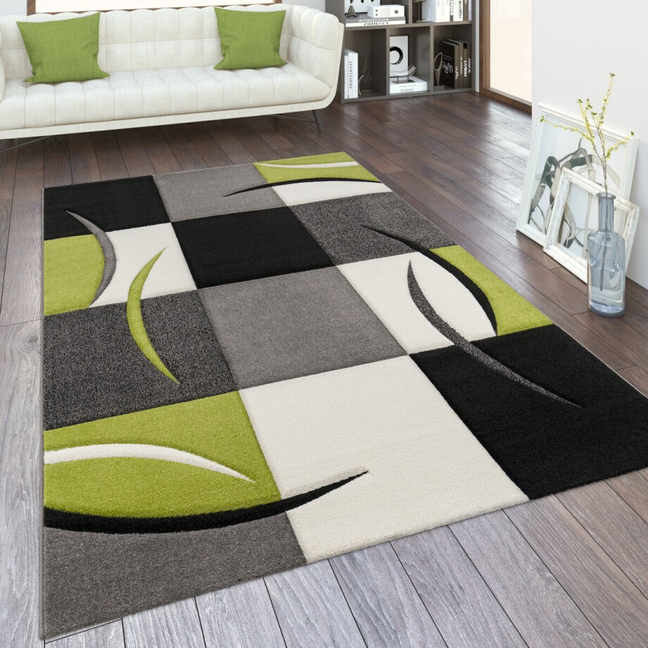Paco Home Vloerkleed Woonkamer In Versch. Kleuren En Afmetingen Ruitpatroon Strepen 3D-Design Korte Pool 240x330 cm afbeelding 1