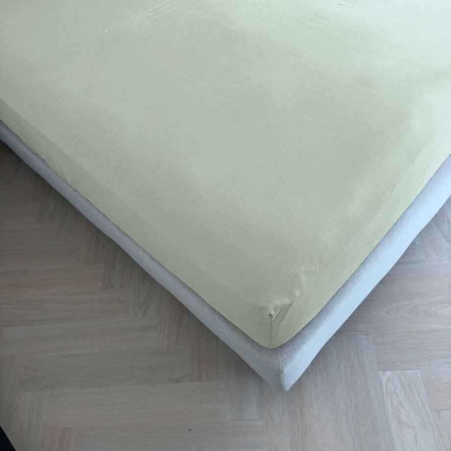 Kayori Kai Hoeslaken Katoen - 200x200-210cm - Matrasdikte 35cm - Rondom Elastiek - Saliegroen Kayori Kai Hoeslaken Katoen - 200x200-210cm - Matrasdikte 35cm - Rondom Elastiek - Saliegroen afbeelding 1