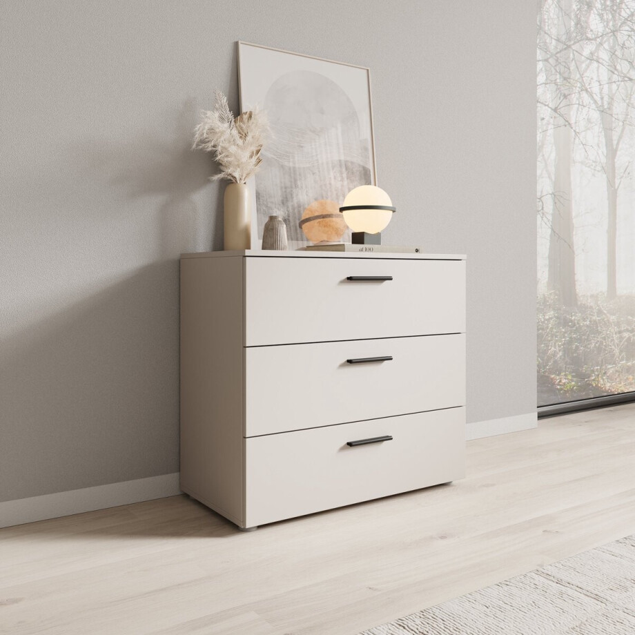 Meubella - Isandro - Ladekast - Beige - 80x41x74 cm afbeelding 1