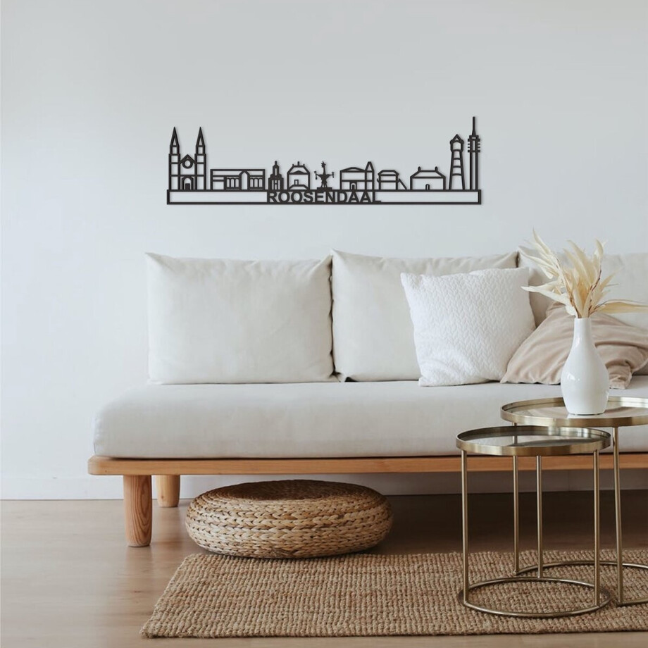 Skyline Roosendaal Zwart Mdf 130 Cm Wanddecoratie Voor Aan De Muur Met Tekst City Shapes Skyline Roosendaal Zwart Mdf 130 Cm Wanddecoratie Voor Aan De Muur Met Tekst City Shapes afbeelding 1