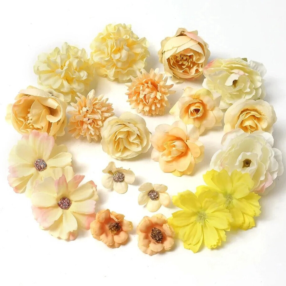 Mini Kunstbloemen - 20 Stuks - Geel - Voor Knutselen & Decoratie - Kasey Mini Kunstbloemen - 20 Stuks - Geel - Voor Knutselen & Decoratie - Kasey afbeelding 1