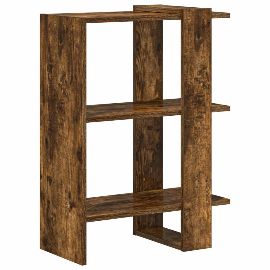 vidaXL - Boekenplank - Rook - Eiken - 52 - x - 25 - x - 71,5 - cm - Bewerkt - hout afbeelding 1