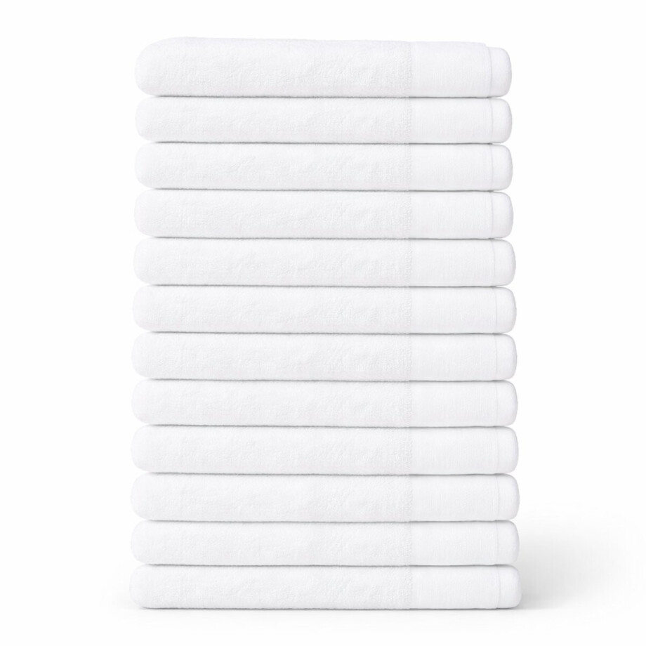 Saphira FRESH Handdoeken – 90x180 cm – Set van 12 – Wit – 100% Katoen – Ultra Zacht – Hoog Absorptievermogen – Sneldrogend – Hotelkwaliteit afbeelding 1