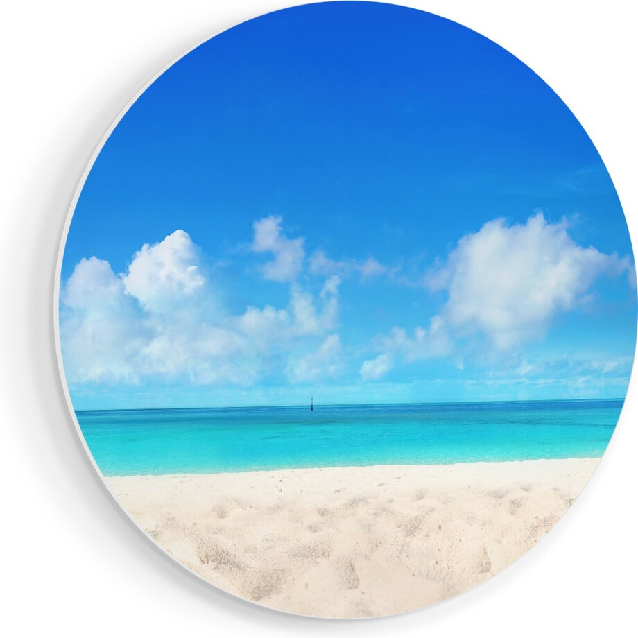 Artaza Forex Muurcirkel Strand En Zee Met Helder Witte Zand - 40x40 cm - Klein - Wandcirkel - Rond Schilderij - Wanddecoratie Cirkel Artaza Forex Muurcirkel Strand En Zee Met Helder Witte Zand - 40x40 cm - Klein - Wandcirkel - Rond Schilderij - Wanddecoratie Cirkel afbeelding 1