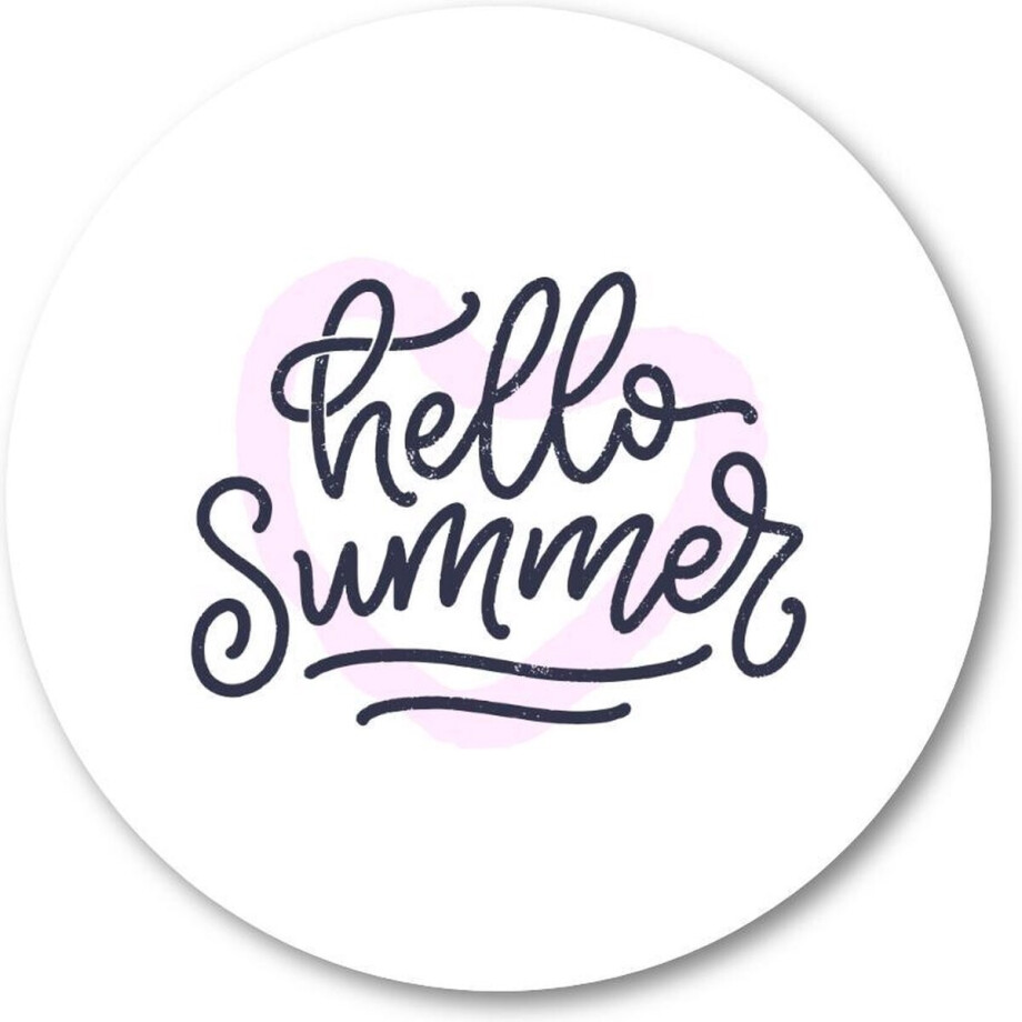 Hello Summer! - Muurcirkel Forex 50cm - Wandcirkel voor binnen - Besteposter - Tekstposters afbeelding 1