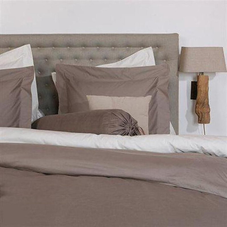 HnL Refined dekbedovertrek Peach Twill Taupe 155x220cm + 80x80cm afbeelding 1