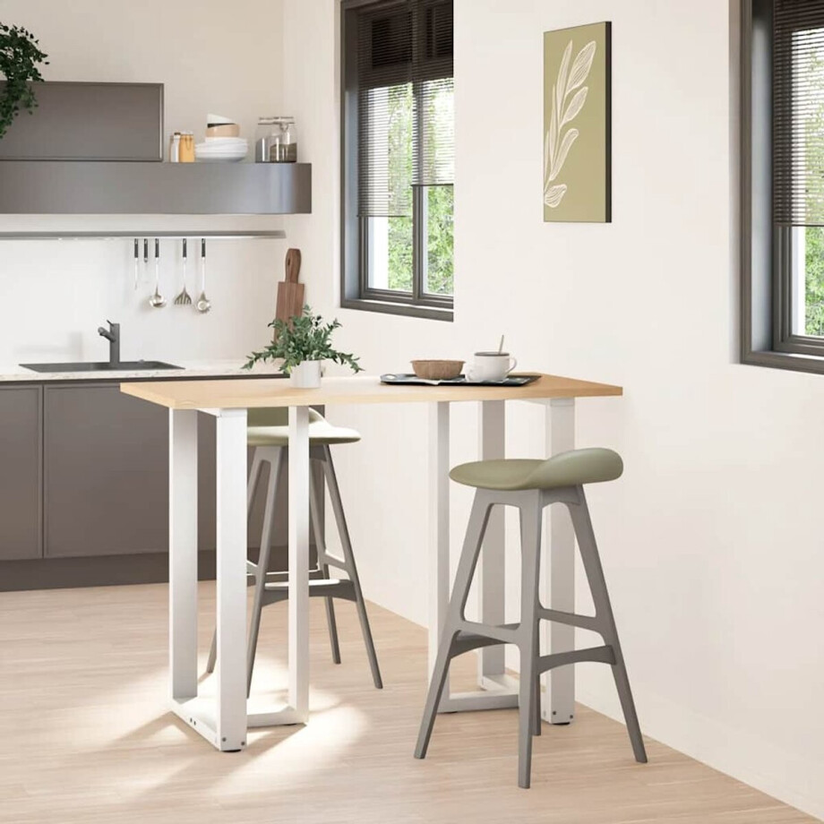 vidaXL T-vormige Bartafelpoten - Wit Staal Bartafel Potten - T-vormige Tafelpoten - Witte Tafelpoten - Metalen Tafelpoten - Bartafel Accessoires afbeelding 1