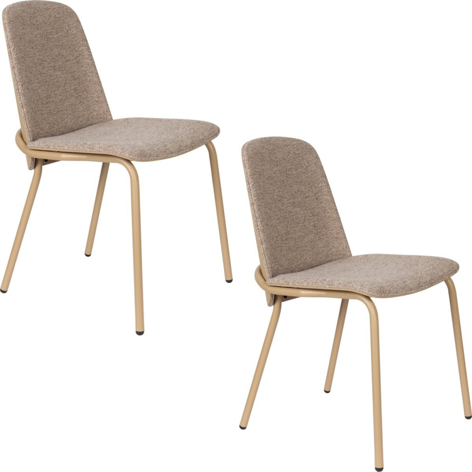 Zuiver Clip Eetkamerstoelen Beige - Set van 2 Zuiver Clip Eetkamerstoelen Beige - Set van 2 afbeelding 1